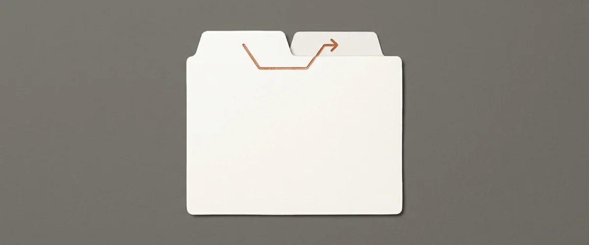 Editorial paper illustration of a document folder and a change in activity.